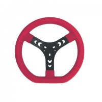 STEERING WHEEL COVERED WITH CHAMOIS LEATHER, RED COLOR Ø320MM